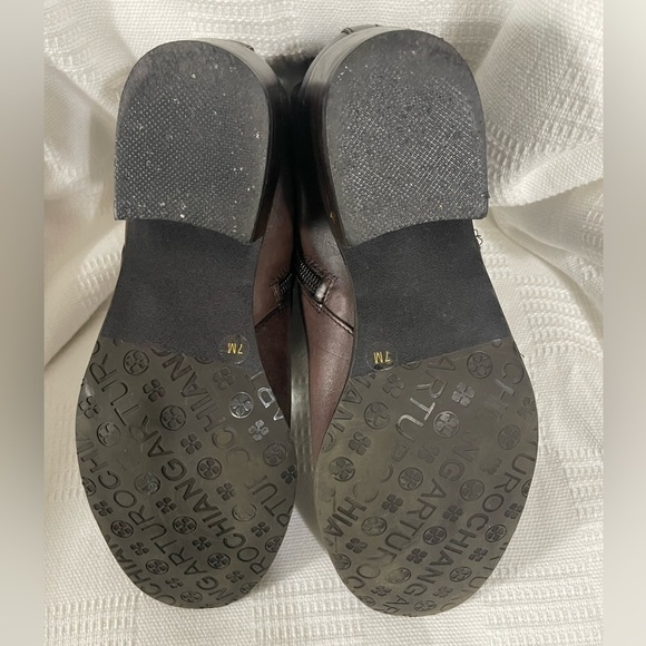 ARTURO CHIANG BRYSON BROWN LEATHER HEELED ANKLE BOOTIES SIZE 7M - Picture 8 of 10